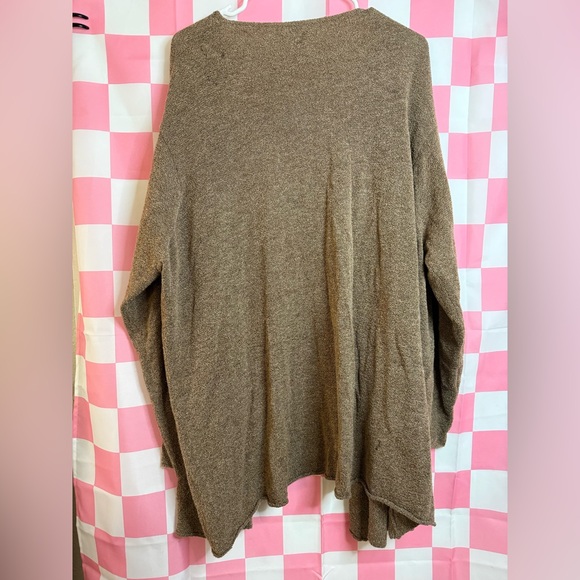Eileen Fisher Brown Oversized Open Cardigan - Picture 2 of 4